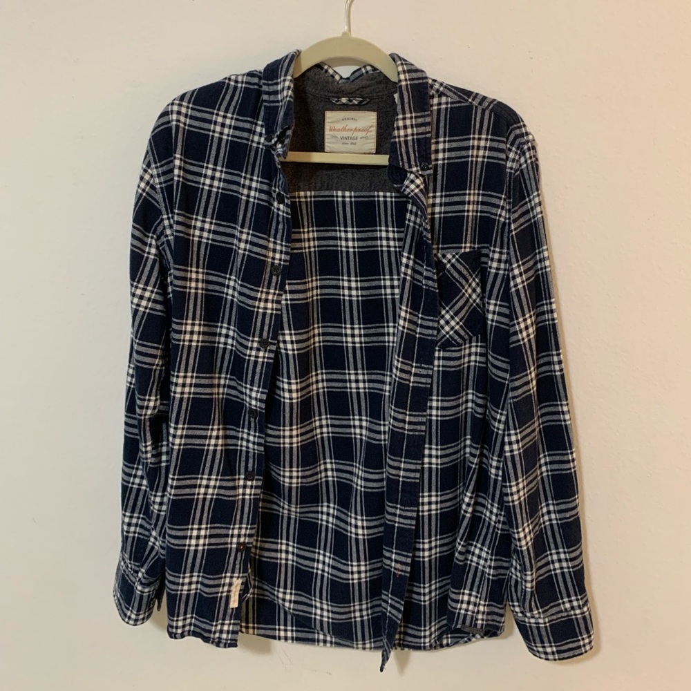 Dark Blue Oversized Flannel